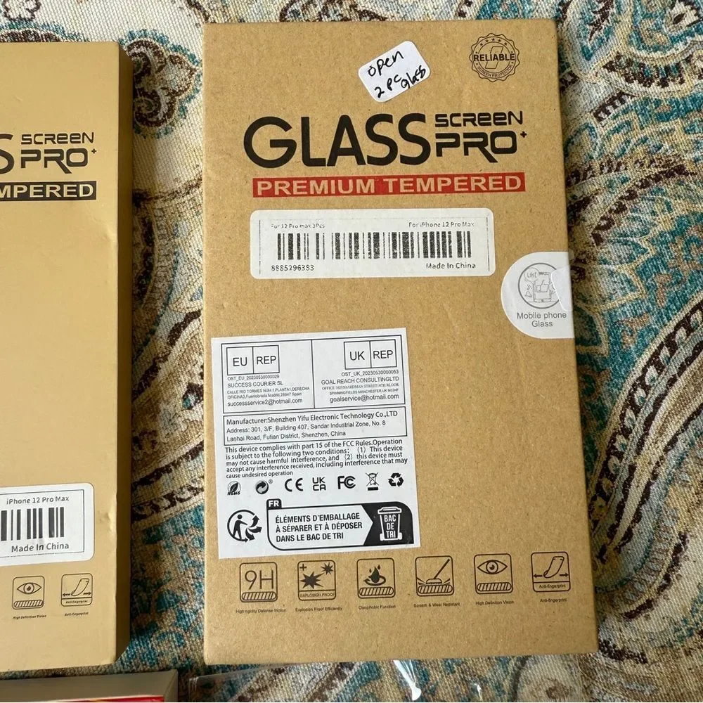 iPhone 12 Pro Max Accessory Bundle Tempered Glass Screen Protectors & Case